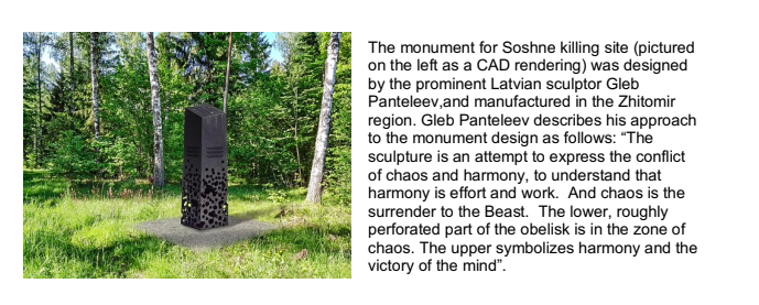 Holocaust Monument Opening at the Soshne Forest Killing Site.